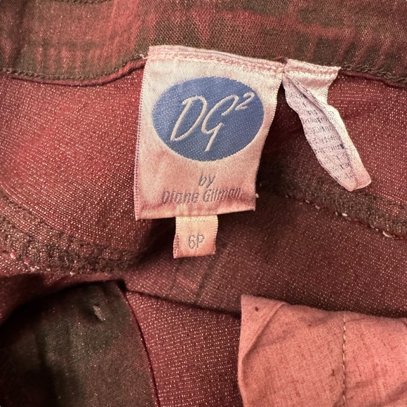 DG2 Diane Gilman Embellished Burgundy Red Jeans Rhinestones Jewels 6P - Picture 5 of 5